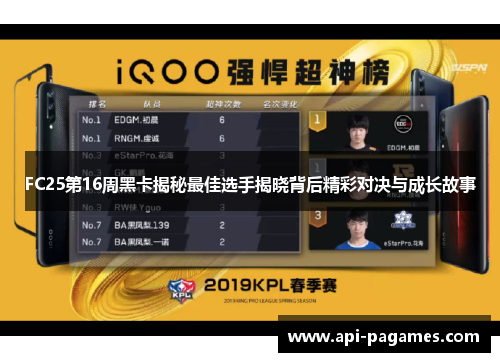 FC25第16周黑卡揭秘最佳选手揭晓背后精彩对决与成长故事
