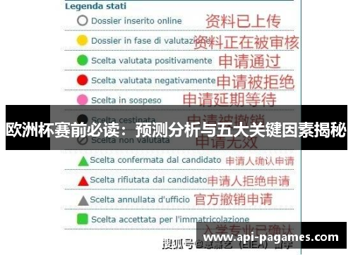 欧洲杯赛前必读：预测分析与五大关键因素揭秘